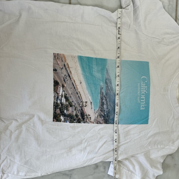 H&M White California Print Short Sleeve Tee - Picture 5 of 6